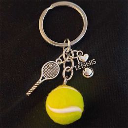 Keychains Lanyards I like tennis player keychains mini girl sporty charm womens Jewellery accessories pendants gifts fashion Q240403