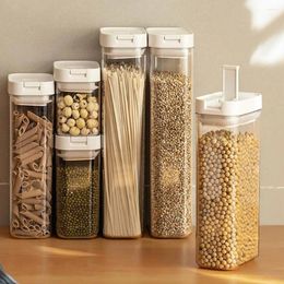 Storage Bottles Food Box Leak-resistant Transparent Cereal Container Airtight Jar For Kitchen With Capacity Sealed