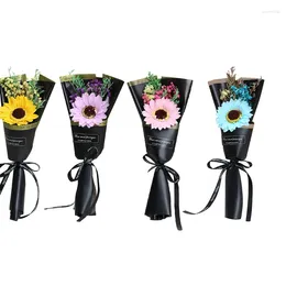 Decorative Flowers Rose Flower Bouquet Unique Artificial Gifts For Adult Girl Kids