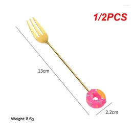 Forks 1/2PCS Household Tableware 430 Stainless Cute And Full Of Fun Functional Practical Creative Design Round Smooth