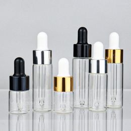 Storage Bottles 5ml 10ml 15ml 20ml Clear Dropper Glass Sample Vial With Pipette Container For Essential Oil Perfume Cosmetics