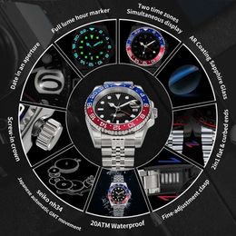 4 Style Super N Factory Watch 904L Steel Men's 41mm Black Ceramic Bezel Sapphire 126610 Diving 2813 6268