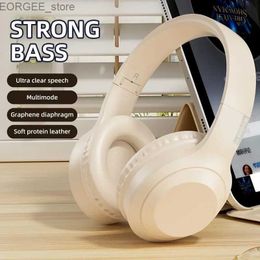 Cell Phone Earphones Wireless Headphones Bluetooth 5.3 Headphone with Mic Head-mounted E-sports Gaming Headset Music Game Headset Support TF Card Y240407