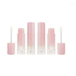 Storage Bottles 10pcs 4ml/0.14oz Round Lip Gloss Tube Pink Containers With Wand Empty Lipstick Lipgloss DIY Sample Container