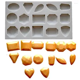 Baking Moulds Diamond Gemstone Silicone Chocolate Mould Jewelry Gem Sugarcrafts Gumpaste Fondant Molds Cupcake Topper Cake Tools