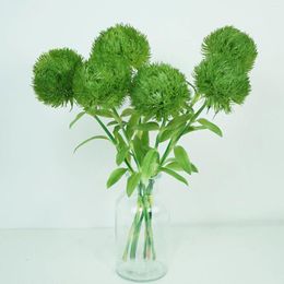 Decorative Flowers Green Carnation Home Decoration Flower Arrangement Super Realistic Plastic Pography Props 3pcs Fake Plants