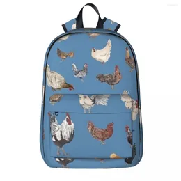 Backpack Chicken Happy Print Woman Backpacks Boys Girls Bookbag Fashion Children School Bags Portability Travel Rucksack Shoulder Bag