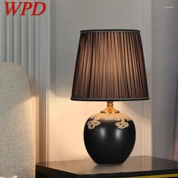 Table Lamps WPD Ceramics LED Modern Creative Black Dimming Desk Light For Home Living Bedroom Bedside Decor