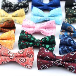 Neck Ties Brand Mens Bowtie Classic Paisley Bow tie Business Wedding Shirts Polyester Bowknot Bow Ties for Men Cravats Accessories 240407