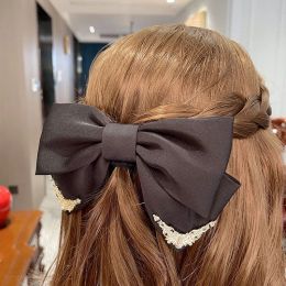 Headband Hair Accessories Barrettes Palace style high luxury bow hairpin design sense of elegance top head hair spring clip hair accessories