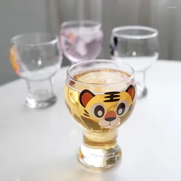 Wine Glasses Kawaii Cartoon Animal Glass Cup Mug Coffee With Spoon Christmas Tea Milk Valentine's Day Gift