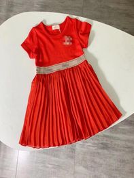 dress 2020 NEW styles summer Girls splicing Chiffon letter printing belt princess dress Gorgeous cotton dress2740954