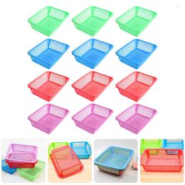 Take Out Containers 12 Pcs Plastic Basket Home Storage Holder Counter Tray Veggie Household Hand Fries Goods Container Kitchen