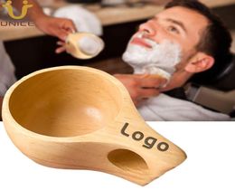 MOQ 50 pcs Customise LOGO Beard Shaving Soap Bowl Premium Wooden Shaving Mug for Shave Cream Soap Shaving Cup Men Grooming4643133