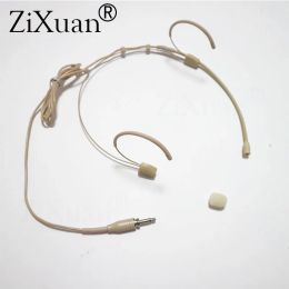 Microphones Free Shipping Flesh Beige Earhook Male Screw Thread Lock 3.5 mm Jack Plug Headset Microphone For Wireless E162A