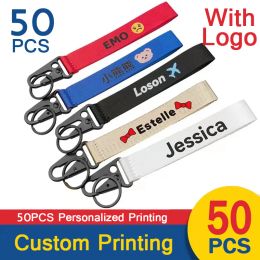 Accessories 50 Pcs Custom Printing Lanyard Car JDM Modified Cultural Key Chain With Personalized Logo Company Name Phone Number