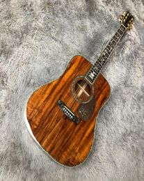 D45 Mould Full KOA Wood Real Shell Inlaid Acoustic Guitar019690391