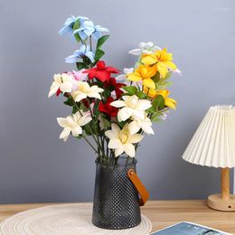 Decorative Flowers Multicolor Artificial Flower Fake Plastic Ornament Plant Arrangement Home Living Room Decoration