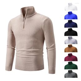 Men's Sweaters Autumn And Winter Fleece Plus Large Size Zip-up Half Turtleneck Sweater Long-sleeved