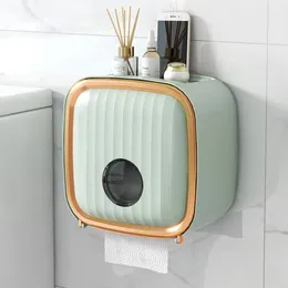 Storage Bags Punch-Free Wall-Mounted Tissue Box Light Luxury Plastic Toilet Paper Rack Bathroom Hand Carton Roll Stand