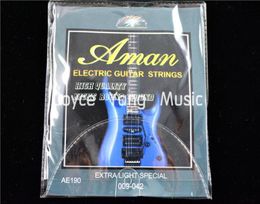 1 Set of Aman AE190 Electric Guitar Strings 1st6th Strings 009042 Extra Light Special Strings Wholes9206737