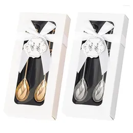 Coffee Scoops 2x Crown-Handle Spoon Wedding Souvenir-Bridal Shower Teaspoon Valentines Party Cocktail-Stirring