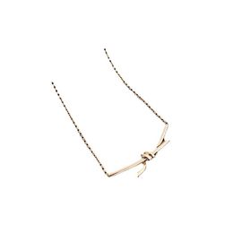 Designer's Gold plating High Version Brand Knot Necklace Womens end Sense s925 Silver Precision Fashion Versatile Collar Chain YPJY