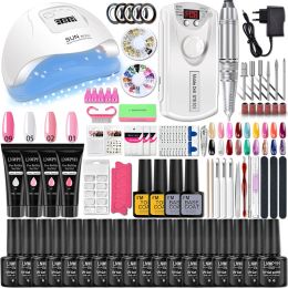 Dryers Acrylic Nail Kit with Lamp Dryer Pro Manicure Set for Nail Art Acrylic Varnishes Gel Kit Nail Drill Hine Salon Manicure Tools