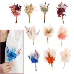 Decorative Flowers 14cm Small Floral Wedding Gypsophila Dried Flowers&Leaves Mini Bridesmaid Bouquets Table Card Po Props DIY Craft Home