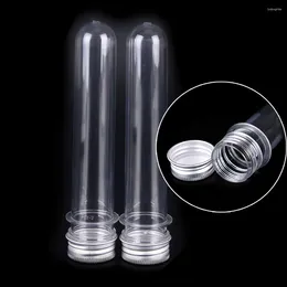 Storage Bottles 40ml Plastic Tube With Aluminum Cap Empty Clear Pet Cosmetic Portable Transparent Mask Bath Salt Test Bottle