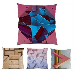 Pillow Velvet Home Polyester Linen Sofa Decorative Pillowcase Abstract Geometry Colourful Living Room Decoration Cover E0647