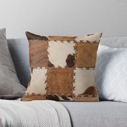 Pillow Patchwork Cowhide Rustic Western Decor Throw Cover Christmas Pillowcase