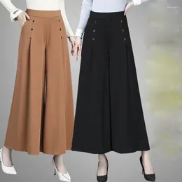 Women's Pants Spring/Summer Women Wide Legged Solid High Waist Elastic Square Dance Female Loose Casual Oversized Skirt