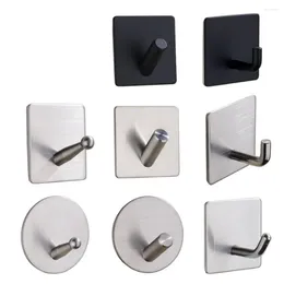 Hooks 1Pcs 304 Stainless Steel Wall Hook Single Clothes Hanger Kitchen Bathroom Supplies Toilet Coat Hanging Rack Punch-free