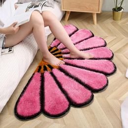 Carpets Inyahome Vintage Indoor Flower Doormat Non -Slip Washable Bathroom Mat Area Rug For Living Room/Bedroom/Girls Room/Kitchen