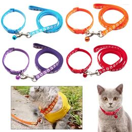 Dog Collars Pet Traction Rope Candy Colour Durable Pulling Cat Collar Leash Walking Training For Puppy Supplies