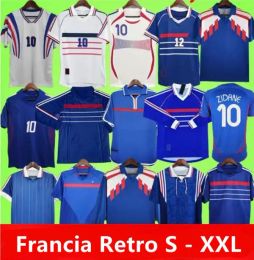 1998 RETRO French Classic Vintage Jersey 1982 84 86 88 90 96 98 00 02 04 06 ZIDANE Soccer Jerseys MAILLOT DE FOOT MBAPPE REZEGUET DESAILLY H