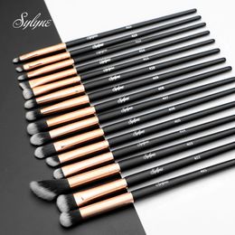 Sylyne Eyeshadow Brush Set 15Pcs Eye Brow Shadow Liner Professional Eyes Makeup Brushes 240403