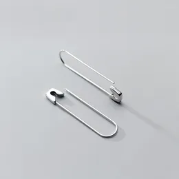 Dangle Earrings MloveAcc Women Fashion 925 Sterling Silver Paper Clip 3.7cmX0.7cm Earring For Girl Lady Madam Jewellery