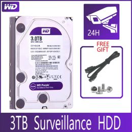 Drives WD PURPLE Surveillance 3TB Hard Drive Disk SATA III 64M 3.5" HDD HD Harddisk For Security System Video Recorder DVR NVR CCTV