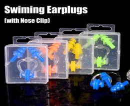 Waterproof Soft Swimming Earplugs Nose Clip Case Protective Prevent Water Protection Ear Plug Soft Silicone Swim Dive Supplies FT15374503