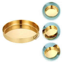 Double Boilers Food Tray Stainless Steel Steamer Serving Plate For Home Metal Snack Binaural Oval Dinner With Handle Dish
