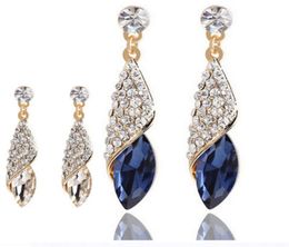 4 Colors Girls Vintage Fashion Acrylic tassel Earrings Women Crystal Water Drop earrings jewelry Wedding Pierced Dangle Earring BJ7367384
