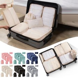 Storage Bags 8pcs Travel Organiser Portable Suitcase Luggage Packing Cubes Set For Women Clothes Shoes Makeup Bag