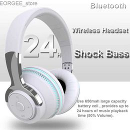 Cell Phone Earphones Headphones Bluetooth Wireless Headsets Foldable Music Game Sport Earphone HiFi Stereo Sound Earpieces Support TF Card 650 Mah Y240407