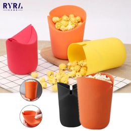 Bowls Silicone Microwave Popcorn Bucket Reusable Practical DIY Maker Popcorns Box Kitchen Accessories