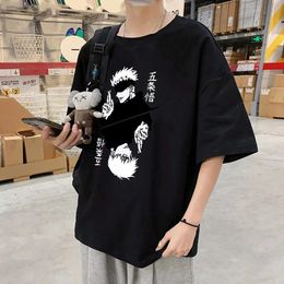 Mens Cotton TShirt Fashion Jujutsu Kaisen Satoru Gojo Anime Graphic Tees Shirts For Women ONeck Short Sleeve Female Clothes 240402