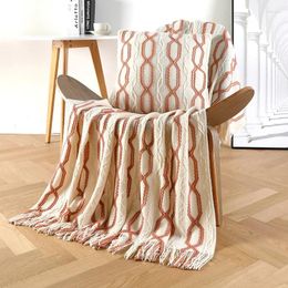 Blankets Bohemian Sofa Cover Knitted Shawl Blanket Small Throw Decorative Bed End Wool Air Condition Office Nap