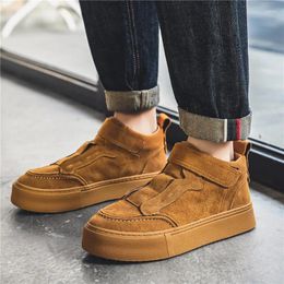 Casual Shoes Sneakers Men Leather Boots Suede Designer Flat Skatebaord High Top Platform Men's Loafers