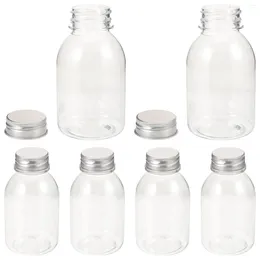 Storage Bottles 6 Pcs Clear Beverage Carafe Mini Fridge Containers Milk Tea Juice Plastic Gadrate